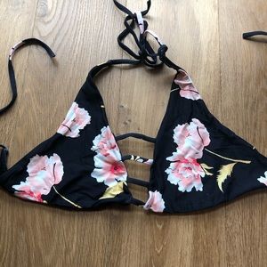 pink flower bikini top